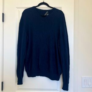 Hathaway Platinum 50/50 Cashmere/Silk Made In Italy Navy Blue Sweater In Size XL